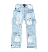 V DENIM - MULTI CARGO BAGGY/ LOOSE FIT DENIM LIGHT